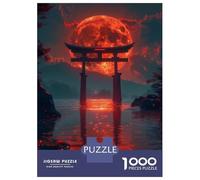 Puzzles De 1000 Pièces pour Adolescents Red Moon Torii Gate Puzzles pour Adultes : Un Jeu De Réflexion Amusant Et Humoristique, Idéal en Cadeau pour Toute La Famille 70x50cm/1000pcs