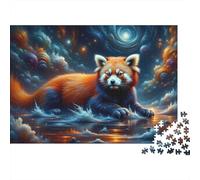 Puzzles De 1000 Pièces pour Adolescents Red Panda in Fantasy Clouds Puzzles pour Adolescents : Un Jeu Éducatif Amusant Et Humoristique, Un Défi Intellectuel 52x38cm/1000pcs