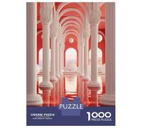 Puzzles De 1000 Pièces pour Adolescents Red Water Reflections Architecture Puzzle pour Adolescents Anti-Stress Chaque Pièce Est Unique - Idéal comme Cadeau pour Toute La Famille 38x26cm/1000pcs