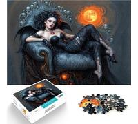Puzzles de 1000 pièces pour Adolescents Reine Vampire Gothique Jouet éducatif d'apprentissage décoration Murale 52x38cm