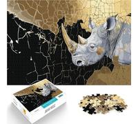 Puzzles de 1000 pièces pour Adolescents Résumé de Rhino Gold Compétition de Vitesse Manuelle Bon Cadeau 38x26cm