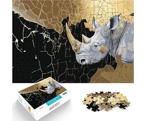 Puzzles de 1000 pièces pour Adolescents Résumé de Rhino Gold Compétition de Vitesse Manuelle Bon Cadeau 38x26cm