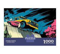 Puzzles De 1000 Pièces pour Adolescents Retro Car Ramp Stunt Illustration Puzzle Adulte, Jouet, Décoration Murale, Art Mural, Cadeaux d'anniversaire Uniques 52x38cm/1000pcs