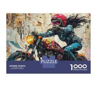 Puzzles De 1000 Pièces pour Adolescents Ride Like The Wind Motorcycle Art Puzzle pour Adultes Jouet Décoration Murale Défi Difficile À Compléter 52x38cm/1000pcs