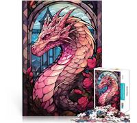 Puzzles de 1000 pièces pour Adolescents Rose Valtaria Pink Dragon Assemblage du modèle est idéal comme Cadeau pour Toute la Famille 52x38cm