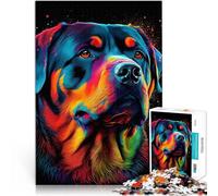 Puzzles de 1000 pièces pour Adolescents Rottweiler Chien coloré Jouets éducatifs d'apprentissage Idées Cadeaux 38x26cm