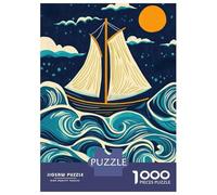 Puzzles De 1000 Pièces pour Adolescents Sailboat on The Waves Puzzle pour Adultes Relax Games Hand Speed Race Offre Cadeaux pour Toute La Famille 70x50cm/1000pcs