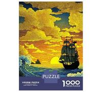 Puzzles De 1000 Pièces pour Adolescents Sailing Ship at Sunset Puzzle pour Adolescents - Défi Difficile - Jeu Éducatif - Amusant en Famille Et Soirée Jeux 70x50cm/1000pcs