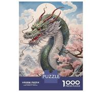 Puzzles De 1000 Pièces pour Adolescents Sakura Dragon Chinese Puzzles pour Adultes, Jouets, Décoration Murale, Cadeaux Uniques pour Femmes, Anniversaires Et Présents 70x50cm/1000pcs