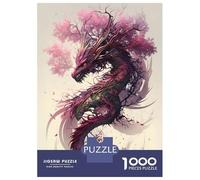 Puzzles De 1000 Pièces pour Adolescents Sakura Dragon Puzzle pour Adultes, Jeu De Réflexion, Anti-Stress, Cadeau d'anniversaire Ou De Noël 38x26cm/1000pcs