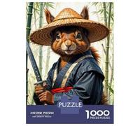 Puzzles De 1000 Pièces pour Adolescents Samurai Squirrel Armor Set Puzzles pour Adultes, Jeu Familial, Assemblage De Motifs, Cadeaux d'anniversaire Uniques 52x38cm/1000pcs