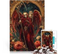 Puzzles de 1000 pièces pour Adolescents Santa Muerte avec Hibou Analyse et logique avec Affiche et Feuille de Questions correspondantes 50x70cm