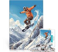 Puzzles de 1000 pièces pour Adolescents Saut en Snowboard Jouets éducatifs d'apprentissage Décoration d'intérieur 75x50cm