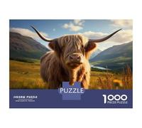 Puzzles De 1000 Pièces pour Adolescents Scottish Highland Cow Puzzles pour Adultes Améliore La Mémoire Interaction Parent-Enfant Jouet Jeu Intellectuel 52x38cm/1000pcs
