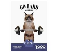 Puzzles De 1000 Pièces pour Adolescents Siamese Cat Weightlifting Puzzles pour Adultes : Un Jeu De Réflexion Amusant Et Humoristique, Idéal en Cadeau pour Toute La Famille 52x38cm/1000pcs