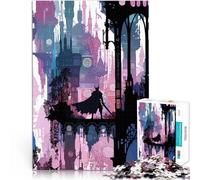 Puzzles de 1000 pièces pour Adolescents Silhouette de Chevalier dans Fantasy City Jeu intellectuel Cadeau Amusant 52x38cm