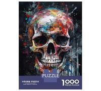 Puzzles De 1000 Pièces pour Adolescents Skull Head 2 Puzzles pour Adolescents, Jouets À Monter Soi-même, Analyse Et Logique, Cadeau d'anniversaire Ou De Noël 52x38cm/1000pcs
