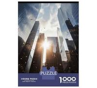Puzzles De 1000 Pièces Pour Adolescents Skyscrapers in The Sunlight Puzzles Pour Adolescents - Niveau De Difficulté : Difficile - Chaque Pièce Est Unique - Cadeau D'anniversaire, Cadeaux, 38x26cm/1000
