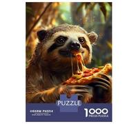 Puzzles De 1000 Pièces pour Adolescents Sloth Pizza Puzzle pour Adolescents - Défi Difficile - Jeu Éducatif - Amusant en Famille Et Soirée Jeux 38x26cm/1000pcs