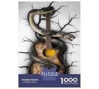 Puzzles De 1000 Pièces pour Adolescents Snake Guitar Art Print Puzzle À Monter Soi-même, Jouets pour S'amuser en Famille, Cadeau d'anniversaire Ou De Noël 38x26cm/1000pcs