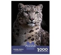 Puzzles De 1000 Pièces pour Adolescents Snow Leopard Portrait Puzzles pour Adultes Améliorent La Mémoire Casse-tête Difficile Et Stimulant Jeux De Réflexion en Famille 70x50cm/1000pcs