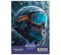 Puzzles De 1000 Pièces pour Adolescents Snow Skier Digital Art Puzzle pour Adultes Jeu Manuel Amusant Et Humoristique Aide À Exercer Le Cerveau 52x38cm/1000pcs