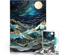 Puzzles de 1000 pièces pour Adolescents Sommets au Clair de Lune sous Une Nuit étoilée Jeux Amusants Idées Cadeaux 38x26cm