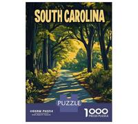 Puzzles De 1000 Pièces pour Adolescents South Carolina Road Through Trees Puzzle Adulte Jeu Manuel Amusant Et Humoristique Cadeau Anti-Stress 52x38cm/1000pcs