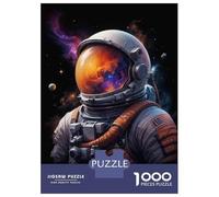 Puzzles De 1000 Pièces pour Adolescents Space Astronaut Art Print Puzzles pour Adolescents Découpe De Précision Stimule Le Cerveau Cadeaux Anti-Stress 38x26cm/1000pcs