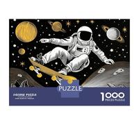 Puzzles De 1000 Pièces pour Adolescents Space Skateboarding Adventure Puzzle Adulte, Jouet, Décoration Murale, Art Mural, Cadeaux d'anniversaire Uniques 52x38cm/1000pcs