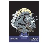 Puzzles De 1000 Pièces pour Adolescents Spooky Horor Wolf Puzzles pour Adultes, Jeux De Société en Famille, Défi Difficile, Idéal comme Cadeau pour Toute La Famille 38x26cm/1000pcs