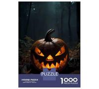 Puzzles De 1000 Pièces pour Adolescents Spooky Jack-o-Lantern Puzzle Jeux De Famille Décoration Intérieure Cadeaux d'anniversaire Uniques 38x26cm/1000pcs