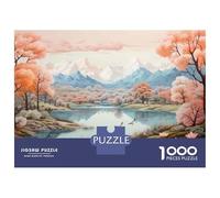 Puzzles De 1000 Pièces pour Adolescents Springtime Serenity Pastel Landscape with Blossoms Puzzles pour Adultes Jeux Relaxants Cadeaux pour Femmes Interaction Parent-Enfant 38x26cm/1000pcs