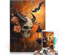 Puzzles de 1000 pièces pour Adolescents Squelette maléfique Jeu Familial Anti-Stress Défi Difficile Jeu de défi Unique 38x26cm