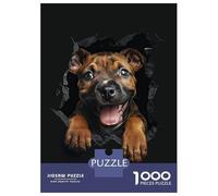 Puzzles De 1000 Pièces pour Adolescents Staffordshire Bull Terrier Puzzle pour Adolescents Anti-Stress Chaque Pièce Est Unique - Idéal comme Cadeau pour Toute La Famille 70x50cm/1000pcs