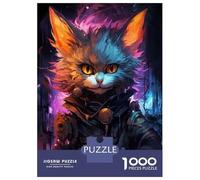Puzzles De 1000 Pièces pour Adolescents Steampunk Cat Art Print Puzzle pour Adultes, Jouets À Monter Soi-même, Amusants Et Humoristiques, pour Stimuler Le Cerveau 52x38cm/1000pcs