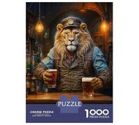 Puzzles De 1000 Pièces pour Adolescents Steampunk Craft Beer Lion Puzzles pour Adultes, Jouets Anti-Stress, Assemblage De Motifs, Cadeaux Uniques pour Anniversaire Et Noël 38x26cm/1000pcs