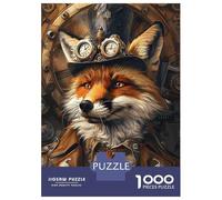 Puzzles De 1000 Pièces pour Adolescents Steampunk Fox Animal Puzzles pour Adultes Améliore La Mémoire Interaction Parent-Enfant Jouet Jeu Intellectuel 38x26cm/1000pcs
