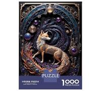 Puzzles De 1000 Pièces pour Adolescents Steampunk Red Fox Art Deco Casse-têtes pour Adultes, Jeu De Réflexion, Difficile, Amusant, Activités À La Maison 38x26cm/1000pcs