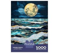 Puzzles De 1000 Pièces pour Adolescents Stormy Sapphire Seascape Puzzle pour Adultes Jeux Relaxants Améliorent La Mémoire Cadeaux Anti-Stress 38x26cm/1000pcs
