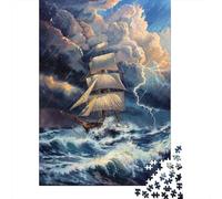 Puzzles De 1000 Pièces pour Adolescents Stormy Sea Adventure -1 Puzzles pour Adultes Jeux Relaxants Décoration Intérieure pour Anniversaire, Noël 52x38cm/1000pcs