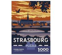 Puzzles De 1000 Pièces pour Adolescents Strasbourg, France Travel Puzzles pour Adolescents Vacances À La Maison Tuer Le Temps Stimuler Le Cerveau Amusant en Famille Et Soirée Jeux 52x38cm/1000pcs