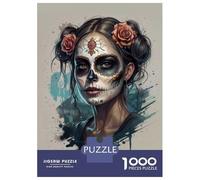 Puzzles De 1000 Pièces pour Adolescents Sugar Skull Woman Puzzle pour Adolescents Améliore La Mémoire Chaque Pièce Est Unique - Cadeau d'anniversaire Unique 52x38cm/1000pcs