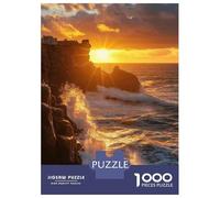 Puzzles De 1000 Pièces pour Adolescents Sunset Over Rocky Coastline Puzzles pour Adultes Améliore La Mémoire Interaction Parent-Enfant Jouet Jeu Intellectuel 70x50cm/1000pcs