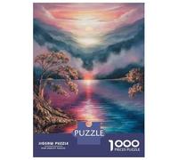 Puzzles De 1000 Pièces pour Adolescents Sunset Over The Lake Puzzle pour Adolescents Améliore La Mémoire Stimulant À Compléter Apprentissage Jouets Éducatifs 38x26cm/1000pcs