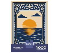 Puzzles De 1000 Pièces pour Adolescents Sunset Over The Ocean Illustration Casse-têtes pour Adultes, Jeu De Réflexion, Difficile, Amusant, Activités À La Maison 38x26cm/1000pcs