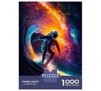 Puzzles De 1000 Pièces pour Adolescents Surfing Astronaut Puzzle pour Adultes Jouet Décoration Murale Défi Difficile À Compléter 70x50cm/1000pcs