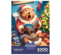 Puzzles De 1000 Pièces pour Adolescents Surprised Santa Bear Puzzles pour Adultes Jeux Relaxants Cadeaux pour Femmes Interaction Parent-Enfant 52x38cm/1000pcs