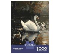 Puzzles De 1000 Pièces pour Adolescents Swan and Nature Puzzle pour Adultes Jeu Familial Course De Vitesse Manuelle Cadeaux Uniques pour Anniversaire Et Noël 52x38cm/1000pcs