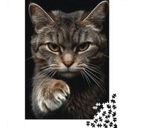 Puzzles De 1000 Pièces pour Adolescents Tabby Cat Paw Close-up Puzzle Jeux De Famille Décoration Intérieure Cadeaux d'anniversaire Uniques 70x50cm/1000pcs